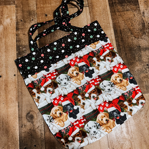 Puppy Stocking Tote Bag