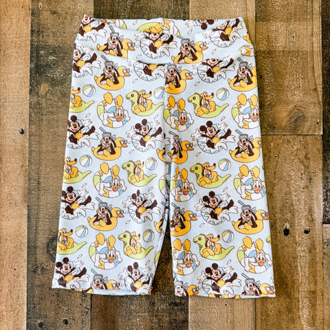 Beach Pals w/Pluto & Goofy Biker Shorts (ribbed knit)