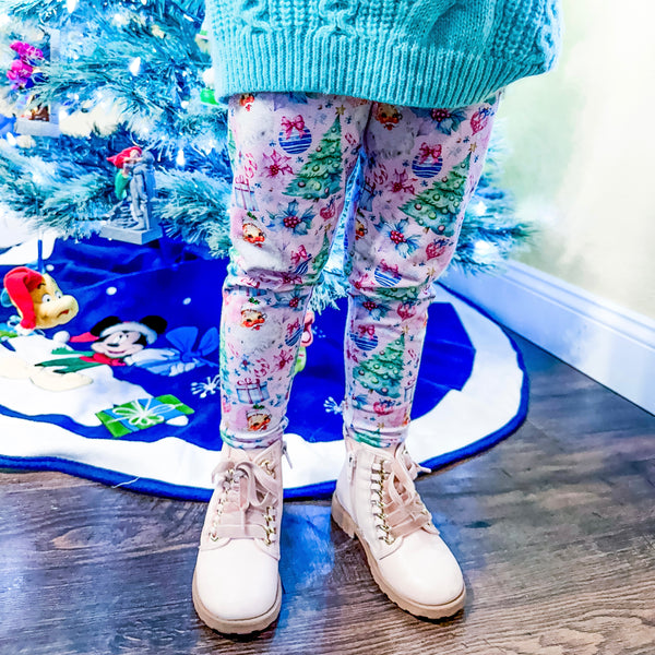 Vintage Santa Girls Leggings