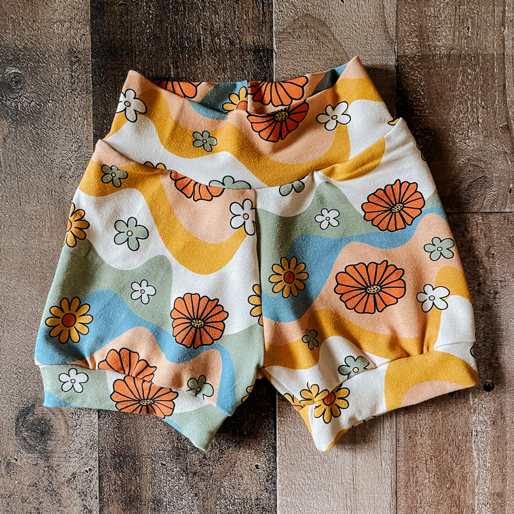 Retro Floral Swirl Baby & toddler shorts
